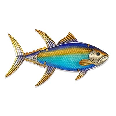 LIFFY Metal Fish Wall Decor Fish Metal Wall Art Hanging Metal Outdoor Wall Art for Outdoor Ocean Beach Sea Pool Decor
