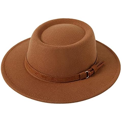 Lanzom Women Vintage Wool Fedora Hat Cover