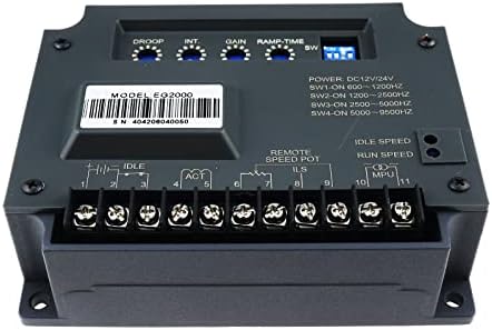FridayParts EG2000 Engine Speed Control Unit Controller 10-32VDC for Gasoline Diesel Generator Electronic Governor, Black