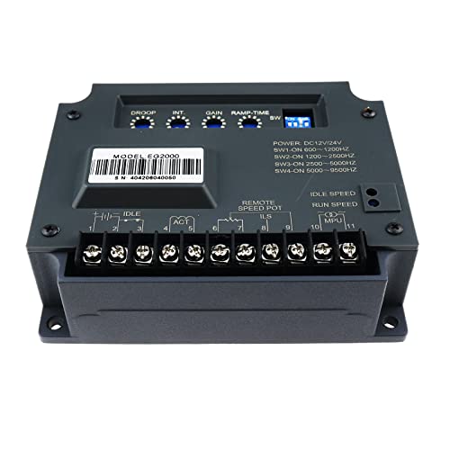 Fridayparts Eg2000 Engine Speed Control Unit Controller 10-32Vdc For Gasoline Diesel Generator Electronic Governor, Black #TOP12