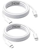 Cable de carga USB-C de 240 W de 2 m [2 unidades], iPhone 17/16/15/16e