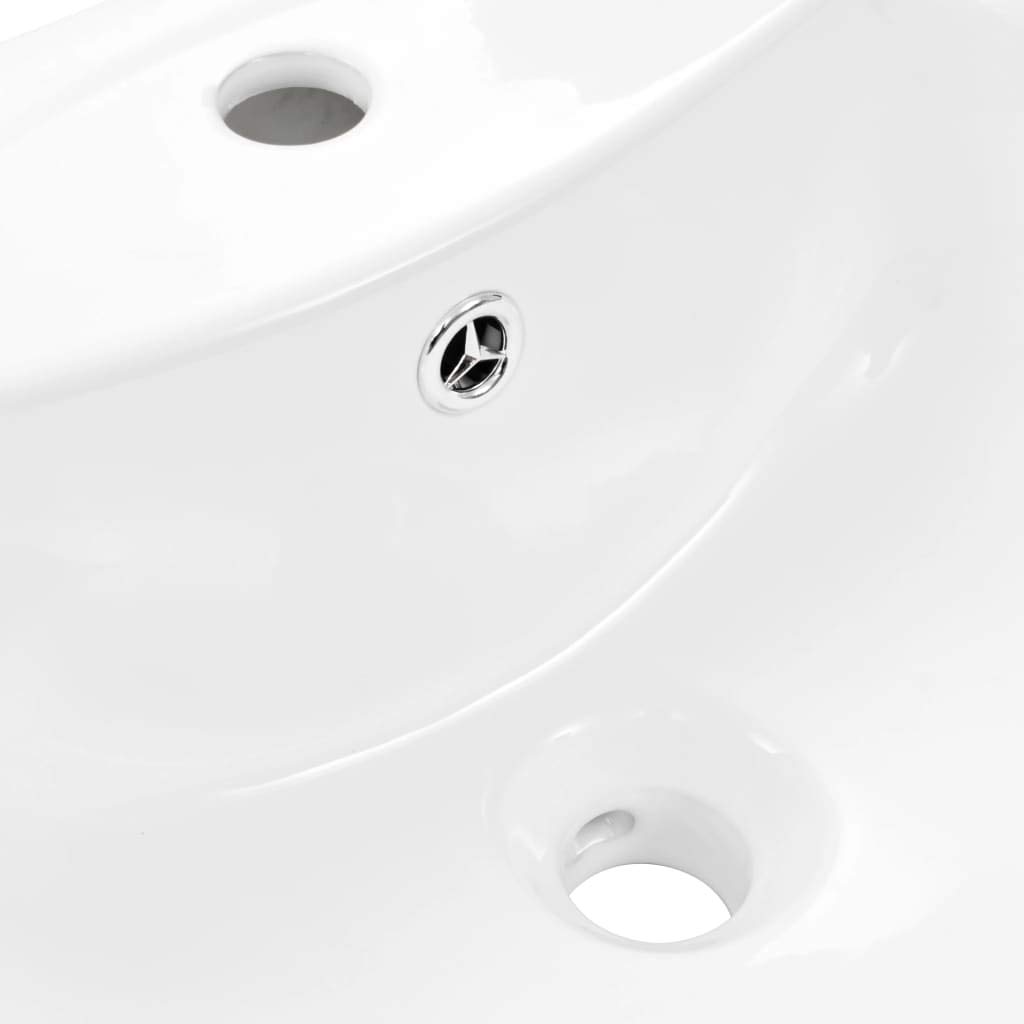 Festnight Lavabo de pie Lavabo con Pedestal en Cerámica Blanco 65x52x20 cm