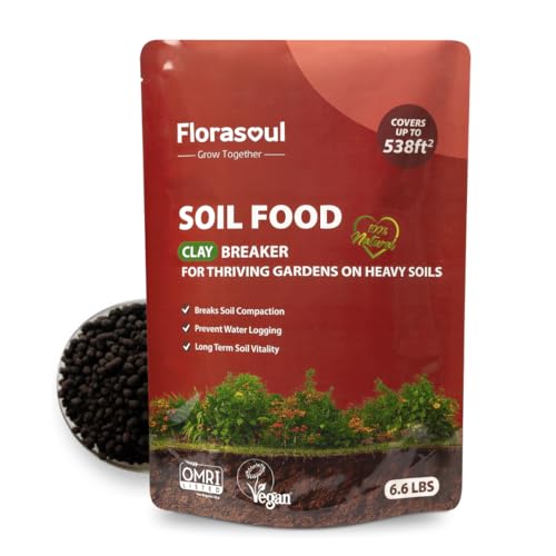 Florasoul® Clay Breaker Soil Amendment (6.6 lbs) – Revitalize Heavy Clay & Compacted Soil – Plant-Based & Vegan Formula – Enhances Drainage & Aeration – for Gardens, Lawns & Flower Beds