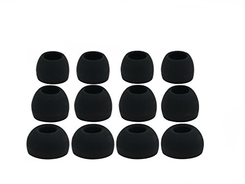 12 Black Silicon Replacement Earbuds Compatible with Sony Earphones Cx1 Ex34sc Ex35b Ex36v Ex52 Ex55 Ex56lp Ex71 Ex75 Ex76 Ex81 Ex85 Ex90 Ex300 Ex500lp Ex700lp Ex51 Ex700 Nc11 Nc22 Nc32 Xb40ex Xb20ex