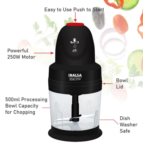Image of Inalsa Electric Chopper With Copper Motor - Chop, Mince, Puree, Whisk - 850 ml Capacity