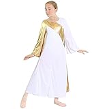 Danzcue Girls Asymmetrical Bell Sleeve Dance Dress