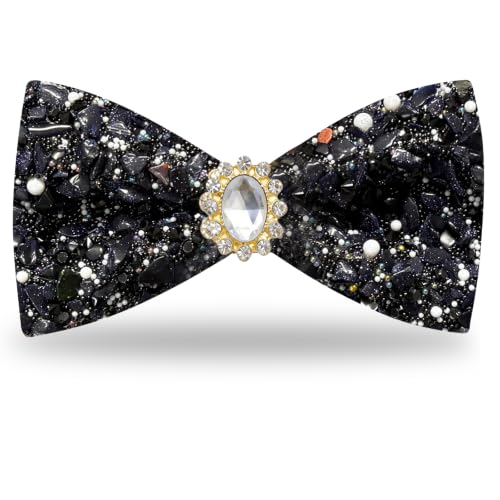 Image of Mens Rhinestone Bow Tie Pre-Tied Bow Ties for Men Adjustable Sparkle Sequin Bowtie Party Wedding