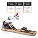 Christopeit Wasserrudergerät klappbar für Zuhause - Rudergerät Holz, Hybrid Wasser-Magnet-System, Kinomap, Bluetooth (WP 5000 - Buchenholz)