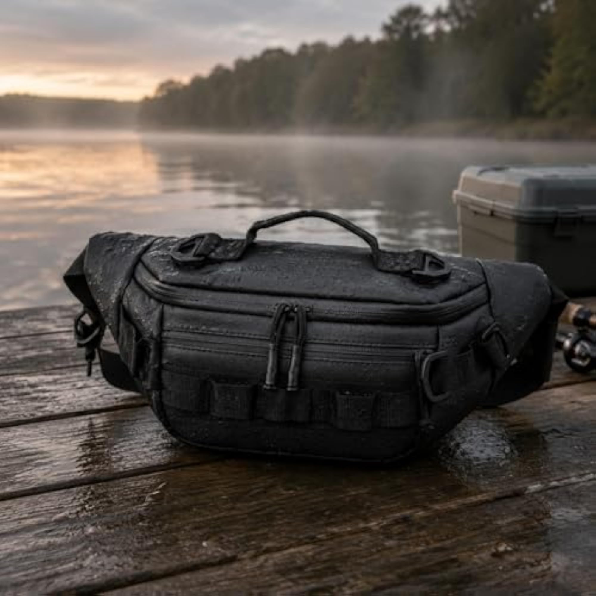 Waterproof Multifunction Fishing Waist Bag, Adjustable Strap