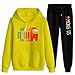 New Game Among Us Hoodies Unisex Sweatsuit Set Erwachsene Lose Jogger Sportwear Casual Outfits, gelb / schwarz, Frauen-XXL/Herren-XL