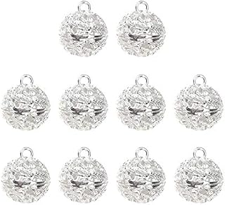 Healifty 10pcs Spiral Spring Bead Cages Pendants Ball Pendants Charm for DIY Lava Stone Beads Gemstone Jewelry Making Accessories (Silver)