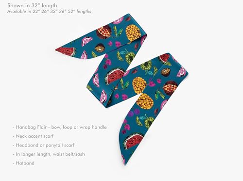 Liberty London Purse, Head, or Neck Scarf - "Pietra Dura" Floral Skinny Scarf - Headband, Handbag, Purse Handle - Silky Tana Lawn Cotton2