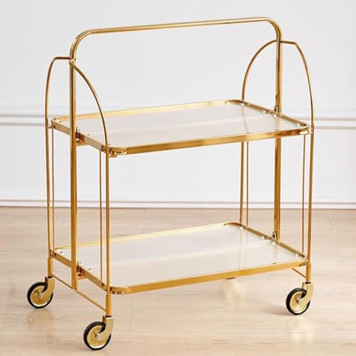Carrello pieghevole da bar con ruote e maniglia, carrello per la casa per riporre caffè, tè e bevande, carrello multiuso per sala da pranzo, cucina e feste