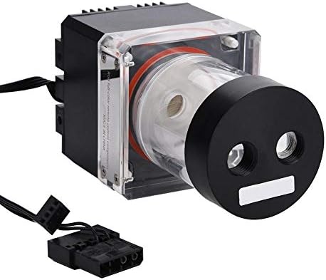 800L/H 8W 7V Water Cooling Pump Tank with 4 Meters Pump Head & LED Power Indicator G1/4 Thread Fast Heat Dissipation CPU Cooling System (Black 12cm)