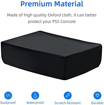 Mcbazel Horizontal PS5 Dust Cover Anti Scratch/Waterproof Protective Cover Sleeve for PS5 Game Console - Black