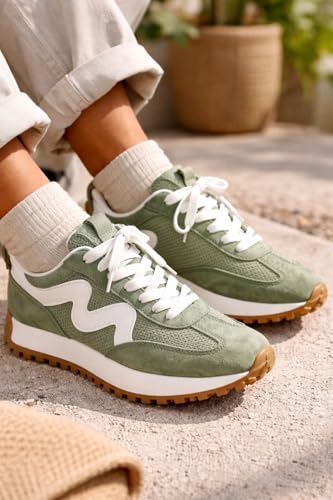 Image of Project Cloud Trendy Fashion Sneakers for Women 2026 - Memory Foam and Non-Slip Comfortable Casual Ladies Shoes for Womens Fashion Sneakers - Lightweight Lace-up Shoes (Lecco)