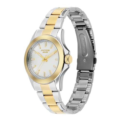 Image of Sonata Poze 8 Quartz Analog with White Dial IPS+IPG Stainless Steel Strap Watch for Men - SP70105BM01W