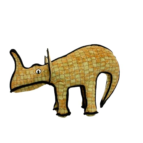 TUFFY - World's Tuffest Soft Dog Toy - Dinosaur - Multiple Layers. Made Durable, Strong & Tough. Interactive Play (Tug, Toss & Fetch). Machine Washable & Floats