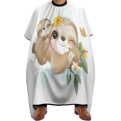 Peignoir de coiffeur à séchage rapide et imperméable motif paresseux