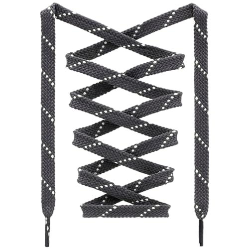 Image of Flat Shoelaces Multicolor Twill Point Thick Shoe Lace Shoestring 2 Pair