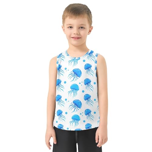 J JOYSAY Jellyfish Bubble Blue Boys Tank Top Sleeveless Muscle Shirts Quick Dry Kids T-Shirts 3-15T2