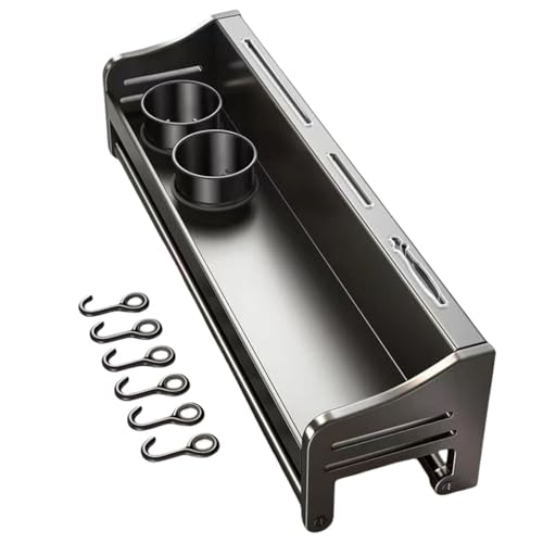 ACMEER キッチンツールフック 調理器具 収納 ステンレス 壁掛け式 強力粘着固定 壁に穴を開けないフック 可動式 軽量 防水防錆 穴あけ不要 壁掛け 傷つけない お手入れ簡単 キッチン/バスルーム/リビング/ベランダなどに適用 (箸立て*2,40cm