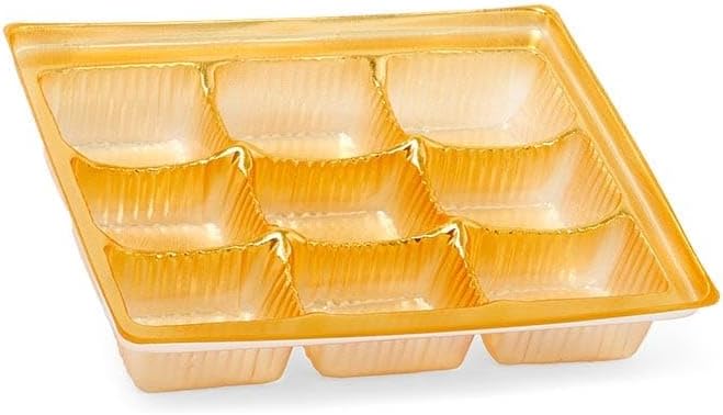 Gold Candy Trays for 9 Candies | Quantity: 100 | Width: 5 1/8"
