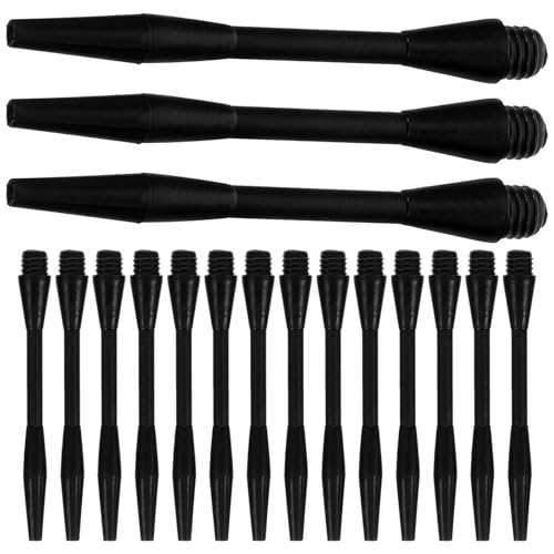 ARTSEWPLY 50Pcs Nylon Threaded Dart Shafts Accessories Black Plastic Replacement Stems for Steel Tip and Soft Tip Darts Indoor Outdoor Use