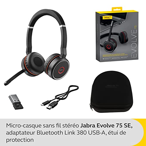 Jabra Evolve 75 SE – Micro-casque stéréo Bluetooth sans fil – Micro à réduction de bruit et réduction de bruit active… - Les Beatles, Paul McCartney, John Lennon, RIngo Starr, George Harrison Jabra Evolve 75 SE - Micro-casque stéréo Bluetooth sans fil - Micro à réduction de bruit et réduction de bruit active… – Image 3