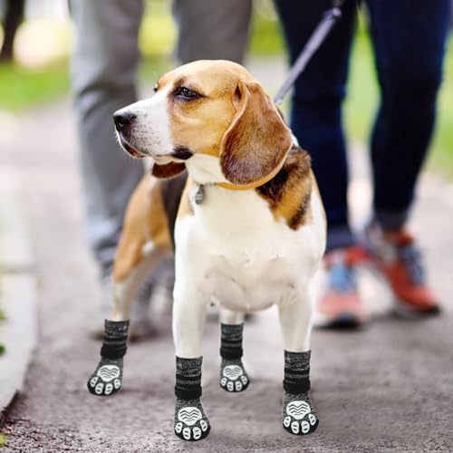PUPTECK Meias antiderrapantes para cães com dois lados para cães médios e grandes, piso de madeira q