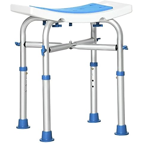 HOMCOM Adjustable Shower Chair for Comfort Cover