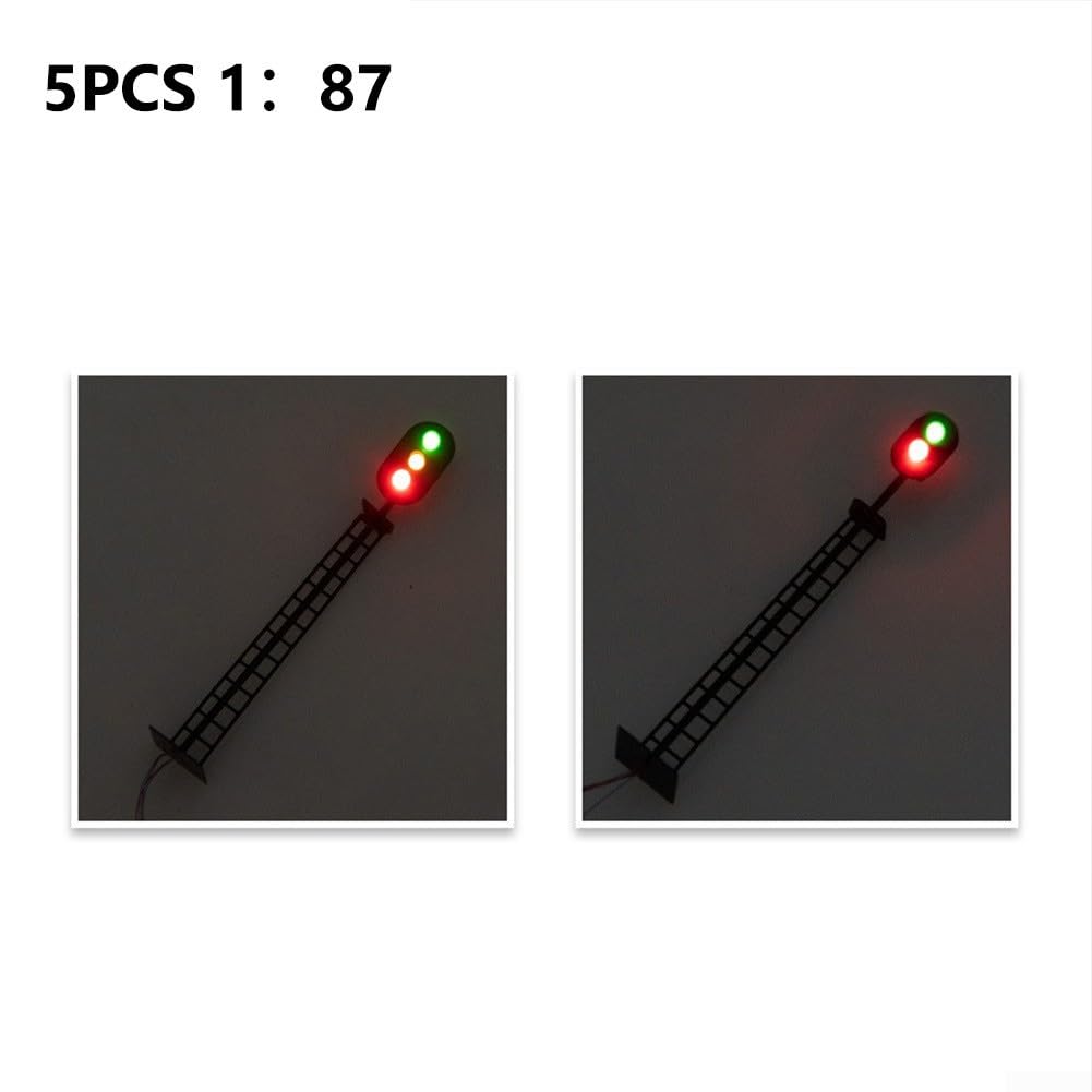 5er Set Modellbahn Signal Lampen Spur H0 1:87 - LED Beleuchtung Für Modelleisenbahn