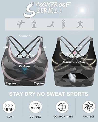 Image of RUNNING GIRL Sports Bras for Women,Padded Sports Bra Tank Top Sexy Crisscross Back High Impact Longline Workout Yoga Bra
