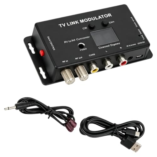 Modulador AV a radiofrecuencia con canal ajustable y pantalla digital para TV antigua