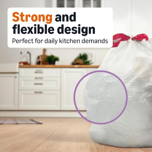 Image of Amazon Basics Extra Strong & Flex Tall Kitchen Drawstring Trash Bags, Citrus Scent, 13 Gallon, 40 Count