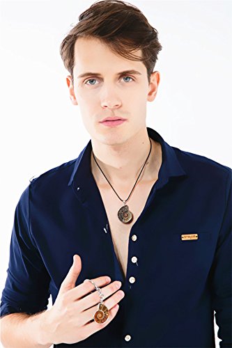 Joya Gift Charm Handmade Natural Conch Fossil Ammonite Silver Wrapped Pendant Shell Necklace For Women(1 Pcs) #TOP5