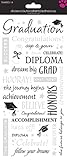 Sandylion Grad. Words with Silver Sticker, 5.5 by 12-Inch, Clear