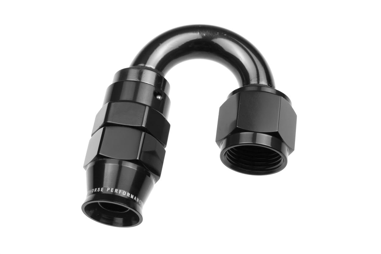 Red Horse Performance 1280-08-2-08 An 180 Degree PTFE Reusable Hose End -Black
