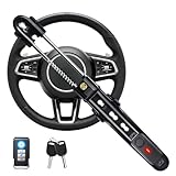 LNKERCO Car Steering Wheel Lock with 113dB Loud Alarm, 2 Keys + Wireless Remote Anti-Theft, Universal Fit for Cars, SUVs, Trucks, Anti-Pry Anti-Saw Vehicle Security Device