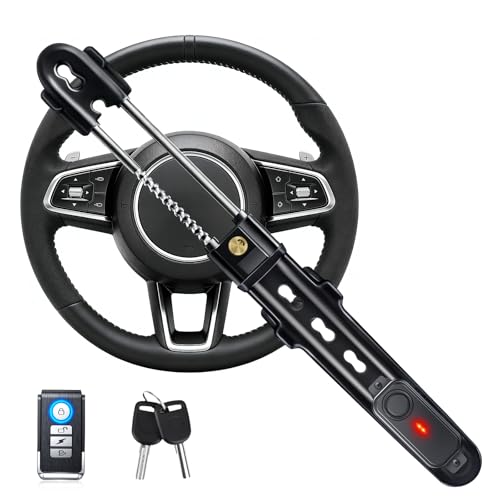 LNKERCO Car Steering Wheel Lock with 113dB Loud Alarm, 2