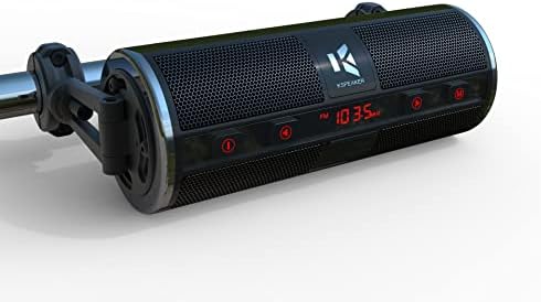 KSPEAKER Motorcycle Speakers Bluetooth Waterproof Radio Audio System Built-in Amplifier, 3 Inch Metal Mp3 Player, Great for ATV, Scooter Bike,12 Volt Vehicle