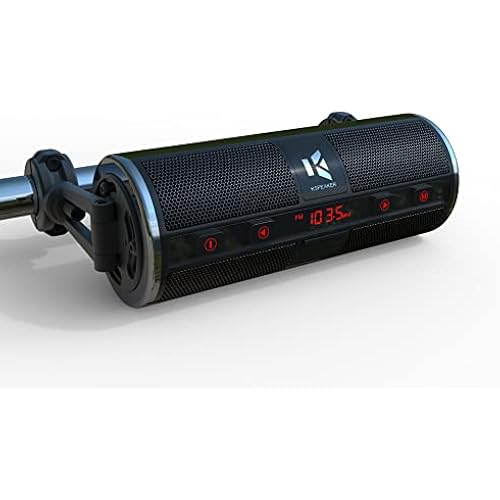KSPEAKER Motorcycle Speakers Bluetooth Waterproof Radio Audio System Built-in Amplifier, 3 Inch Metal Mp3 Player, Great for ATV, Scooter Bike,12 Volt Vehicle, K2BL