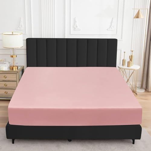 Image of Zippered Mattress Topper 72 inchx35 inchx8 inch Terry Cotton Waterproof Mattress Protector | Dust Mite Proof, Bed Bug Protection Mattress Cover for Single Bed Size with 8 inch Drop (72x35x8,Pink)