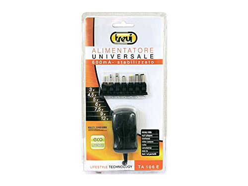 Trevi Caricatore Universale 106E - Adattatore di Carica 12.4V CC, USB Tipo A, Nero
