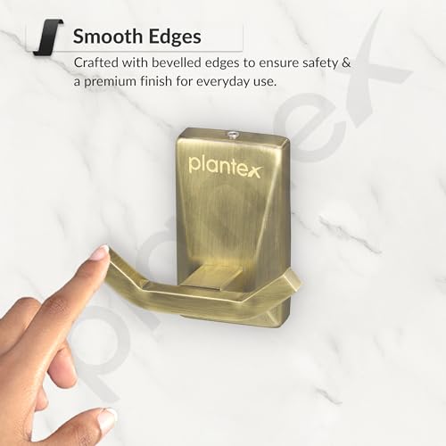 Image of Plantex 304 Grade Stainless Steel Robe Hook /Hanger for Bathroom /Robe Hooks for Bathroom /Hooks /Bathroom Accessories - Crystal (Brass Antique)