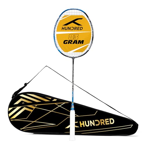 Image of Hundred T-Fusion Tornado Badminton Racket with Full Cover | ≤32 lbs | Performance Racket | Sturdy Frame & Smooth Swing | Offensive Shots & Fast Game