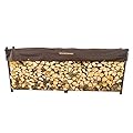 Woodhaven 10 Foot Brown Outdoor Firewood Rack With Optional Seasoning Cover - Made In USA - Holds 1/2 Plus Cord Of Firewood And Logs - Brown UV-Stable Powder Coat Finish