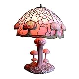 Lámpara de mesa de hongos – Luz nocturna creativa de resina de cristal, lámpara decorativa para mesita de noche para decoración del hogar y regalos
