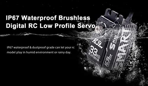 Agfrc 33Kg Waterproof Low-Profile Rc-Steering-Servo-Motor - Programmable Metal Gear Smart Winch Servo For 1/10 Rc Truck Cralwer, Control Angle 180°(Sa33) #TOP5
