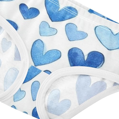 Girls' Cotton Briefs Toddler Cotton Underwear for Baby Girls Blue Watercolor Heart4